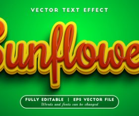 Sunflower text effect style vector