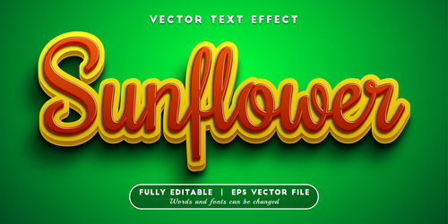 Sunflower text effect style vector