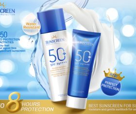 Sunscreen ads vector