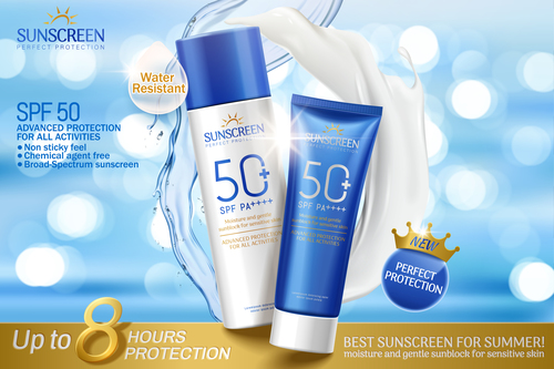 Sunscreen ads vector