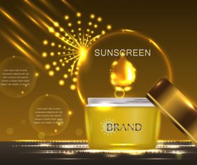 Sunscreen cream advertising vector