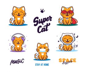 Super cat cartoon vector