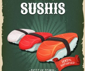 Sushis flyer vector
