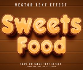 Sweets food vector text effect
