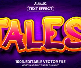 Tales text font style vector