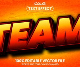 Team text font style vector