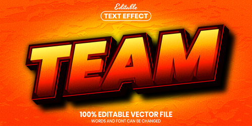 Team text font style vector