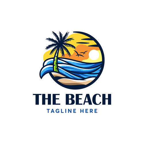The beach logo vector