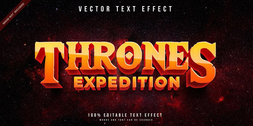 Thrones expedition vector text effect