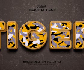 Tiger text effect vector