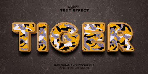 Tiger text effect vector