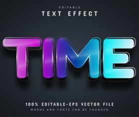 Time vector editable text effect