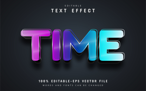 Time vector editable text effect