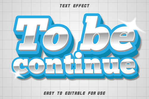 To be continued white text effect vector