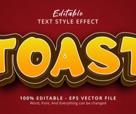 Toast editable text style effect vector