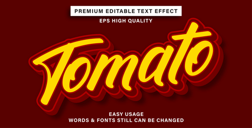 Tomato text effect new style vector