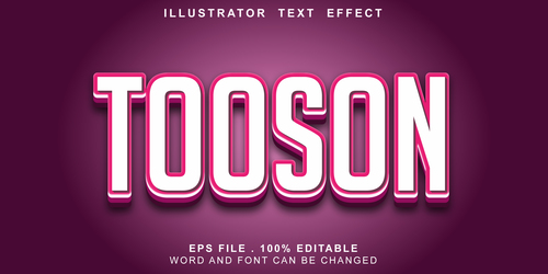 Tooson text effect style vector