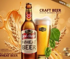 Top fermented wheat beer advertisement vector