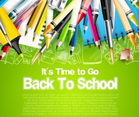 Top green back to school vector