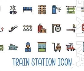 Train station icon vector