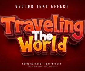 Traveling the world text effect vector