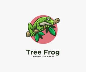 Tree frog logo vector