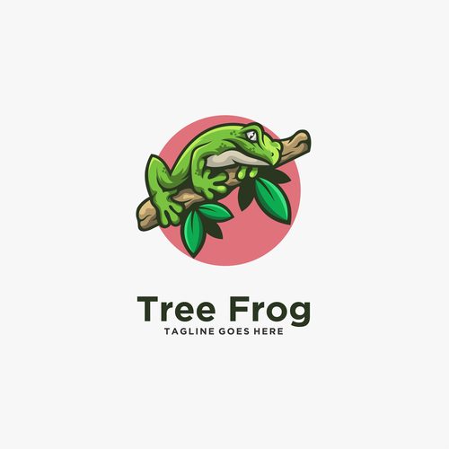 Tree frog logo vector