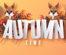 Two squirrels background vector