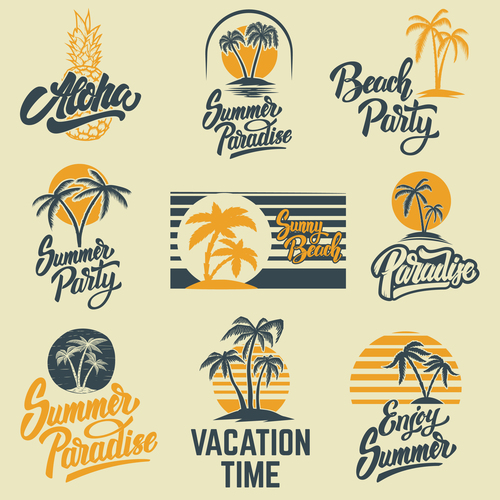 Vacation time logo vector