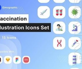 Vaccination icon pack vector