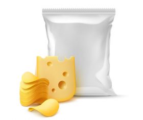 Vacuum packaging bag cheese vector