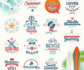 Various beach logo vector