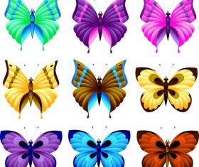 Various butterflies illustration vector