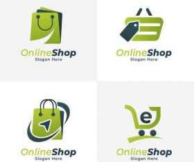 Various online store logo design vector