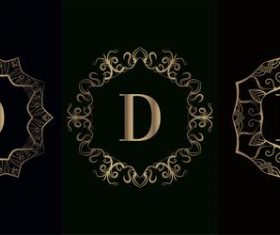 Vector D logo of mandala decorative frame