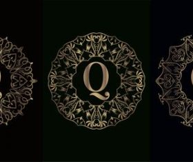 Vector Q logo for mandala decorative frame