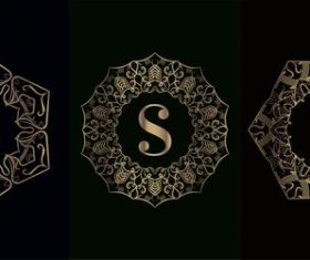 Vector S logo of mandala decorative frame