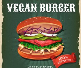 Vegan burger flyer vector
