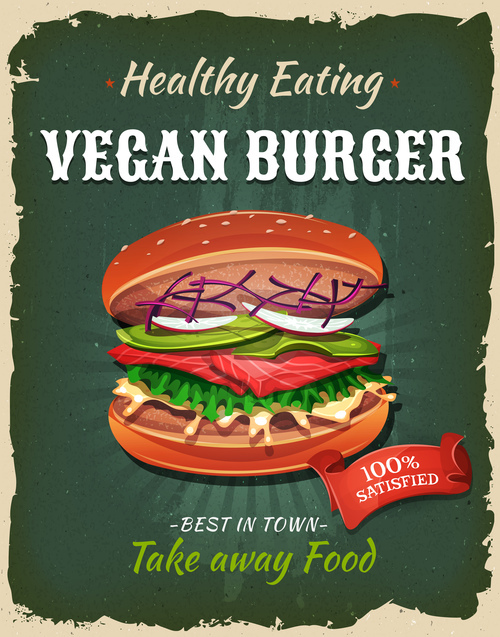 Vegan burger flyer vector