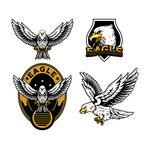 Very good looking bald eagle logo design vector