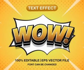 WOW text effect vector
