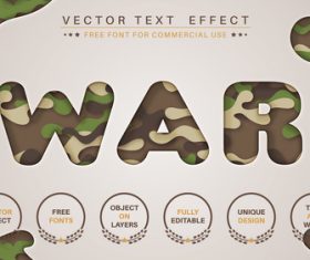 War vector text effect