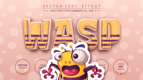 Wasp vector text effect