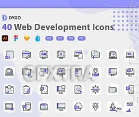 Web development icons pack vector