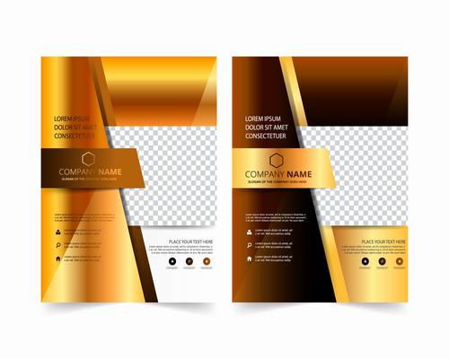 White and golden cover company brochure design vector
