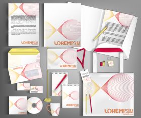 White and red line background business template vector