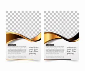 White background golden stripes annual report design vector