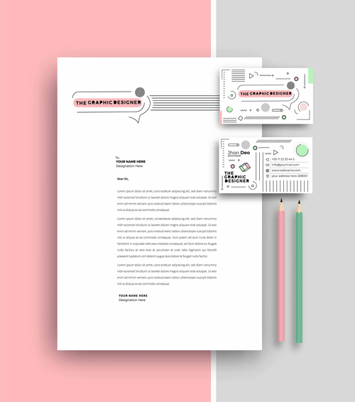 White business letterhead and business card vector