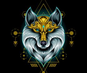Wolf head esports logo vector