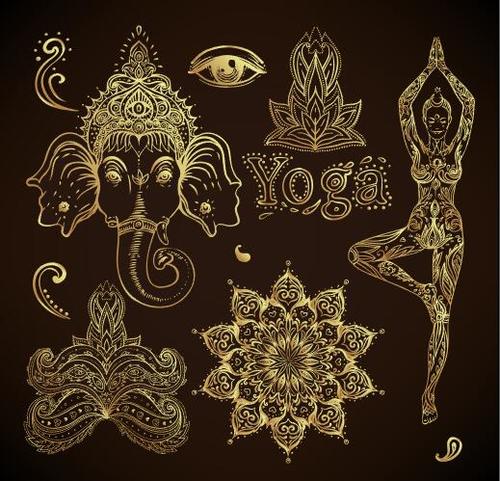 Yoga element illustration vector
